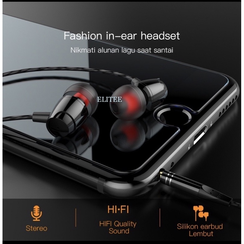 Headset Megabass For Android and iOS iPhone Earphones