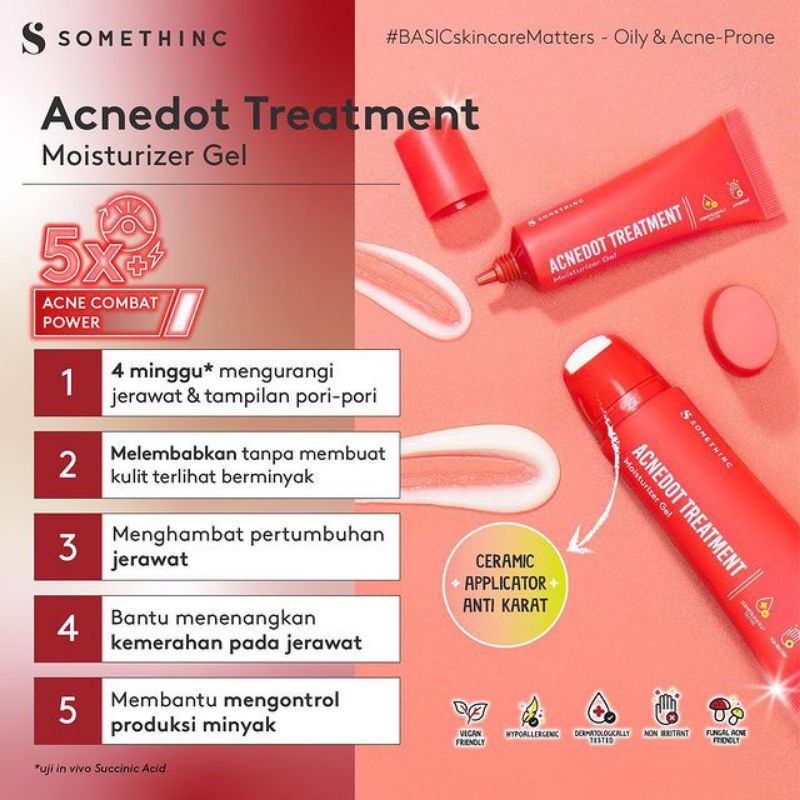 ❤ MEMEY ❤ SOMETHINC Acnedot Treatment Series | Acne Shot | Low PH Cleanser | Toner | Acne Spot Gel | Moisturizer Gel - Krim Pagi dan Malam Kulit Jerawat | BPOM