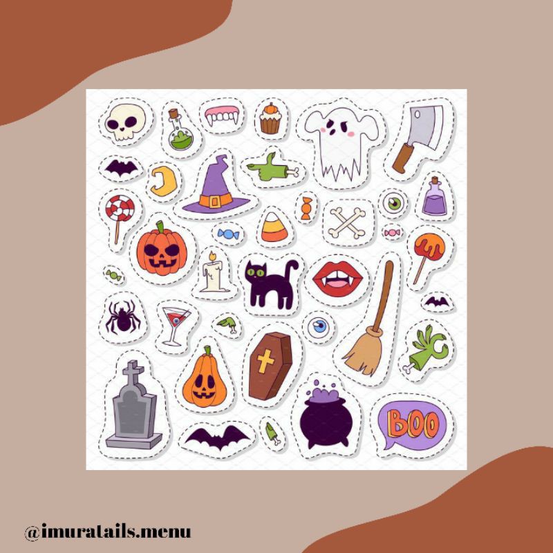 55pcs Sticker Tumblr Hallowen