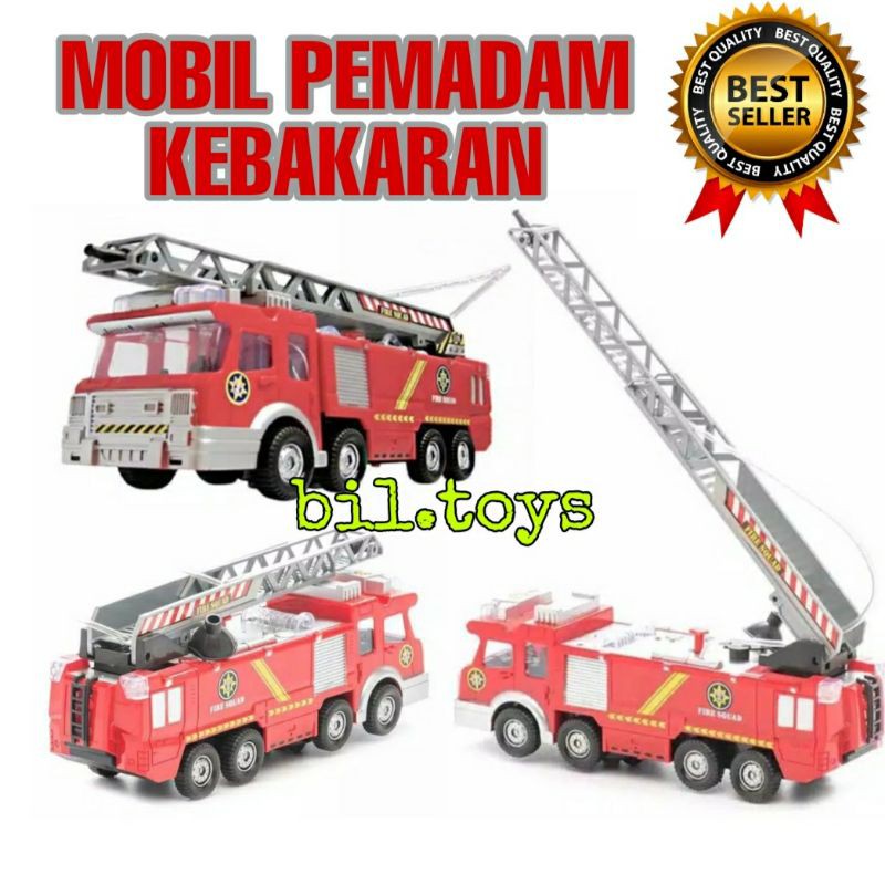 MOBIL PEMADAM KEBAKARAN MAINAN ANAK FIRE SQUAD FIREMEN TRUCK MAINAN EDUKASI