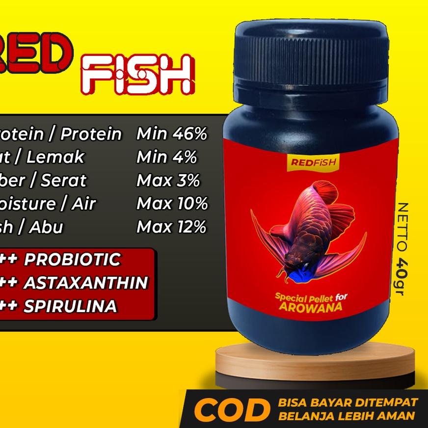 Awal Bulan Pelet Ikan Arwana REDFISH Makanan Pakan Ikan Arwana Super Red Golden Red Silver Red Jardi