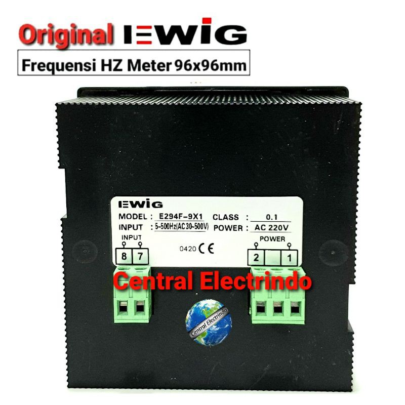 Frekuensi/Frequency HZ Meter Digital 96X96mm 45~65HZ AC 220V EWIG.