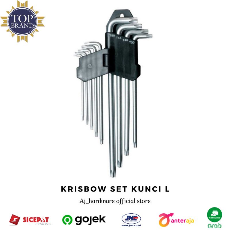 Krisbow Set Kunci L Torx T10-t50 9 Pcs