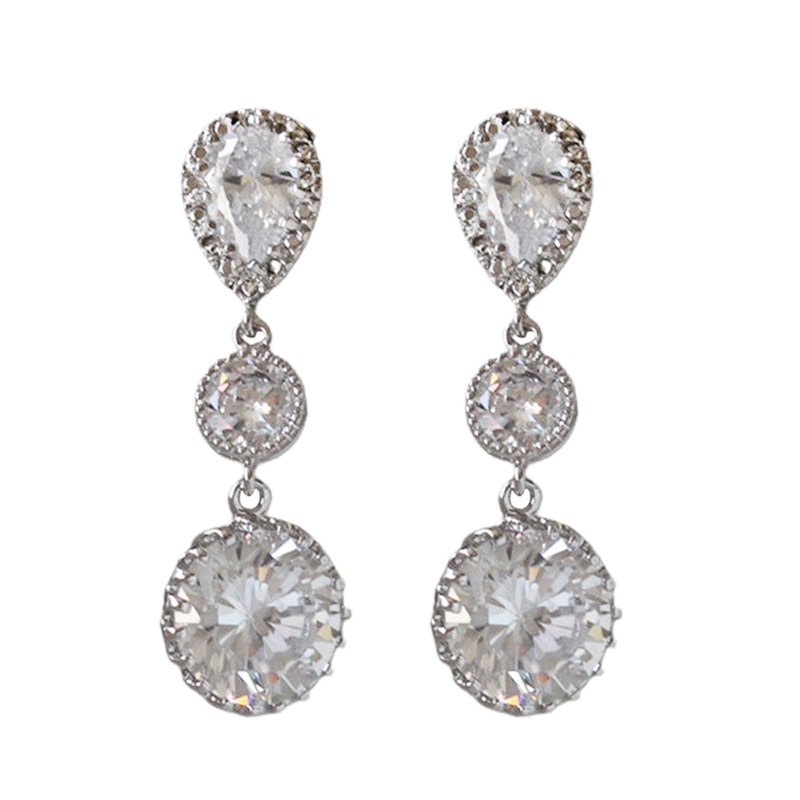 Gorgeous Bridal Wedding Earrings With Bling Bling Cubic Zirconia Elegant Women Engagement Accessories New Fashion Jewelry