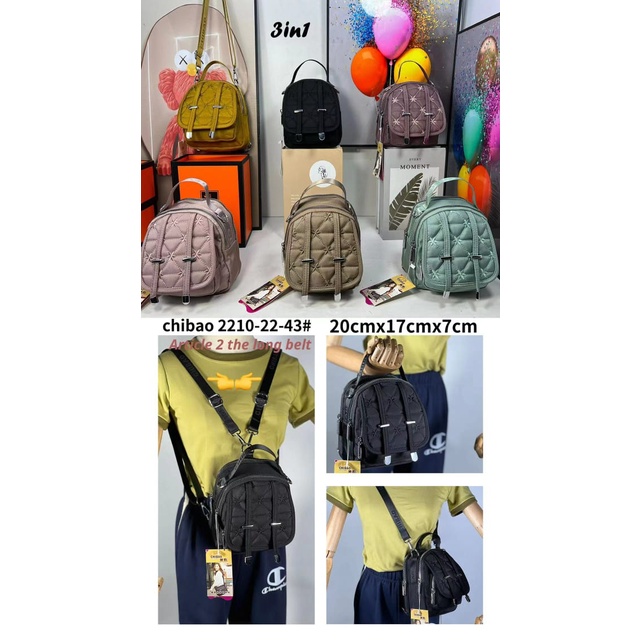 Tas Chibao Multifungsi 2210-22 Bahan Kanvas Size 20x17 cm. Tas Wanita Tas Chibao ORI BEST SELLER BISA BAYAR DITEMPAT.!!!!