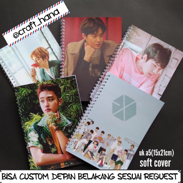 

notes a5 (21x15 cm) custom cover 260 gsm kado guru hadiah hvs polos