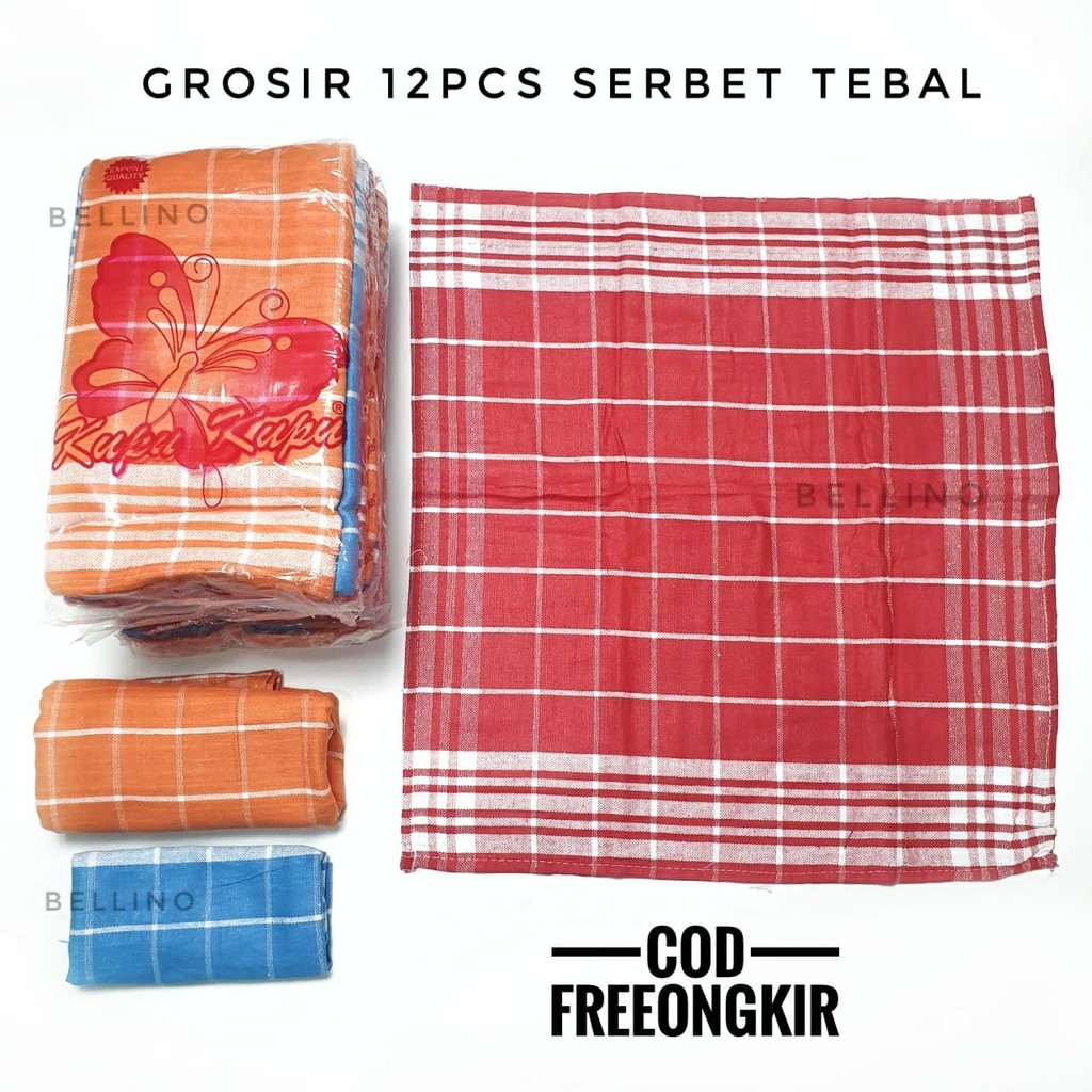 Grosir 12pcs Serbet Makan Jumbo Tebal Lap Tangan Perabotan Rumah Tangga Serbet Dapur Ukuran Besar