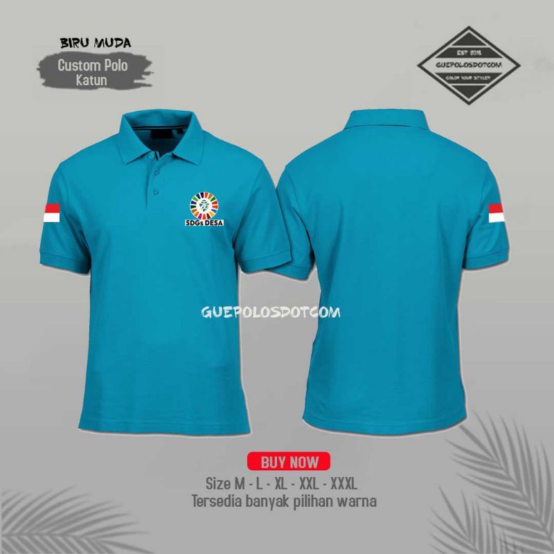 KEMENTERIAN DESA -KAOS POLO SDGs DESA LOGO KECIL-BAJU KERAH