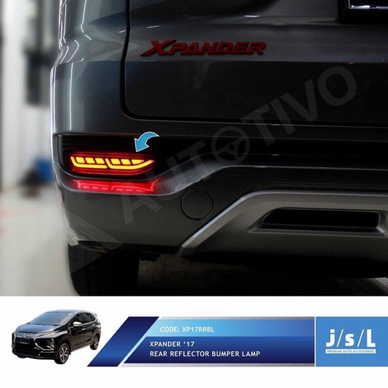 JSL LED Reflektor Xpander Mata Kucing Rear Reflector Bumper Lamp