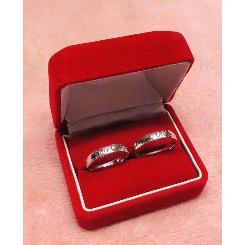 CINCIN PERMATA PASANGAN SILVER925/ LAPIS EMAS PUTIH ASLI /CPP016