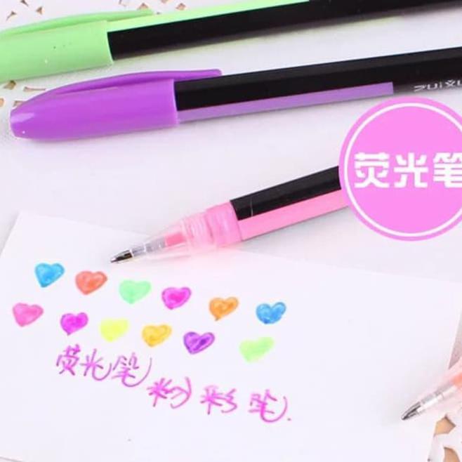 

(PROMO 9LT36) PULPEN GEL NEON GLITER WARNA WARNI (12 PCS) MURAH ✾