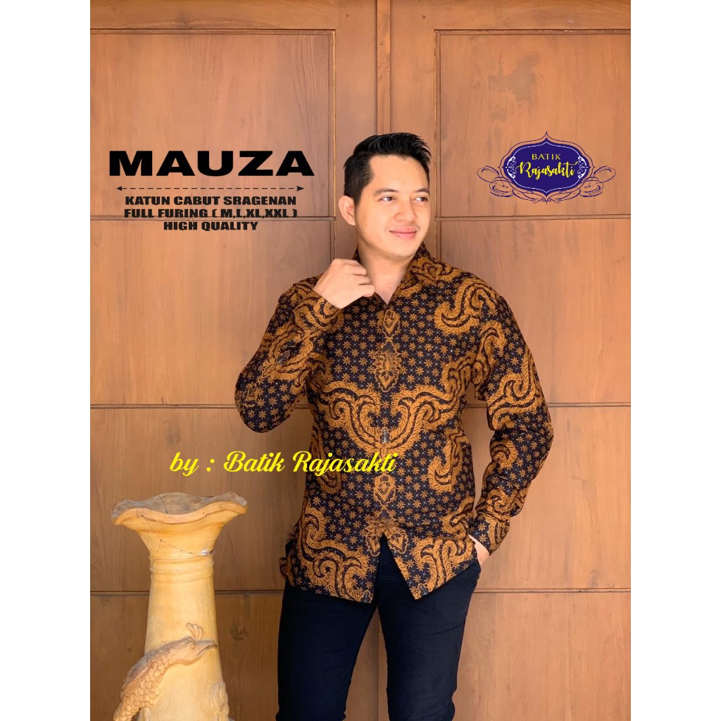 MAUZA RAJASAKTI KEMEJA BATIK SOLO PRIA LENGAN PANJANG LAPIS FURING ATASAN BATIK PREMIUM MODERN KATUN HALUS BAHUWIRYA  BANAMITRA BANAMITRA PUTIH BANGSAWAN BAYU PUTRA BERLIAN BIRU BHARATAYUDA BIMASENA BIRENDRA BIRU INDAH BRAHMAKERTA BRAHMAKERTA MERAH