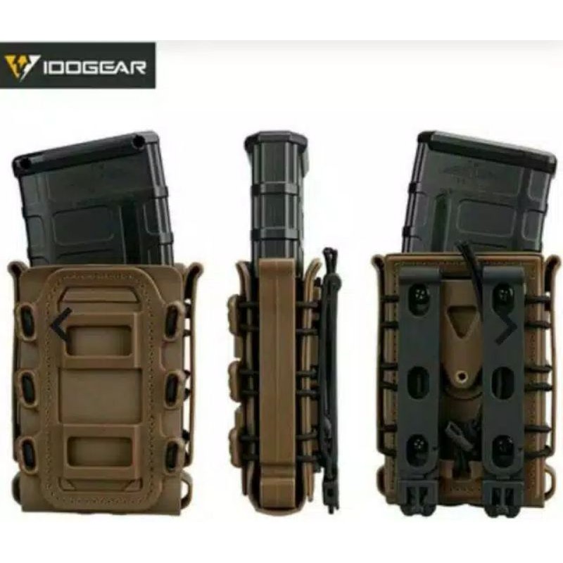 Polymer Double Magazine Pouch For Glock - Tactical Scorpion Style, Fits Glock 17, 19, 22, 23, 26, 34, 35