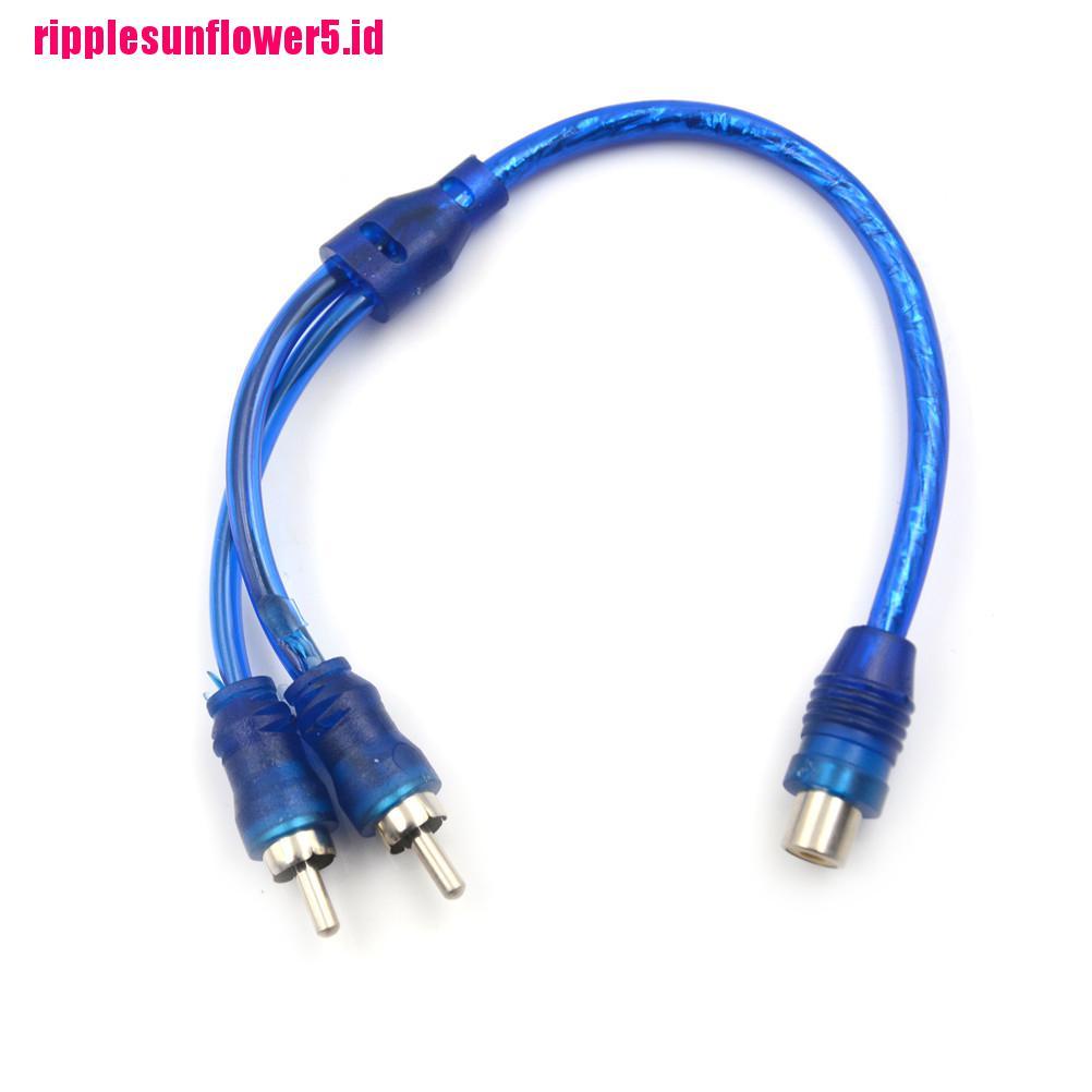 1 RCA Female Ke 2 Male Stereo Audio Splitter Y Adapter Kabel