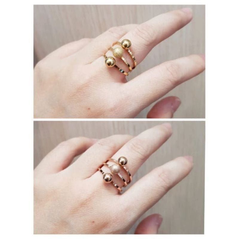 (COD) Cincin Bola Boba Pasir Anti Karat