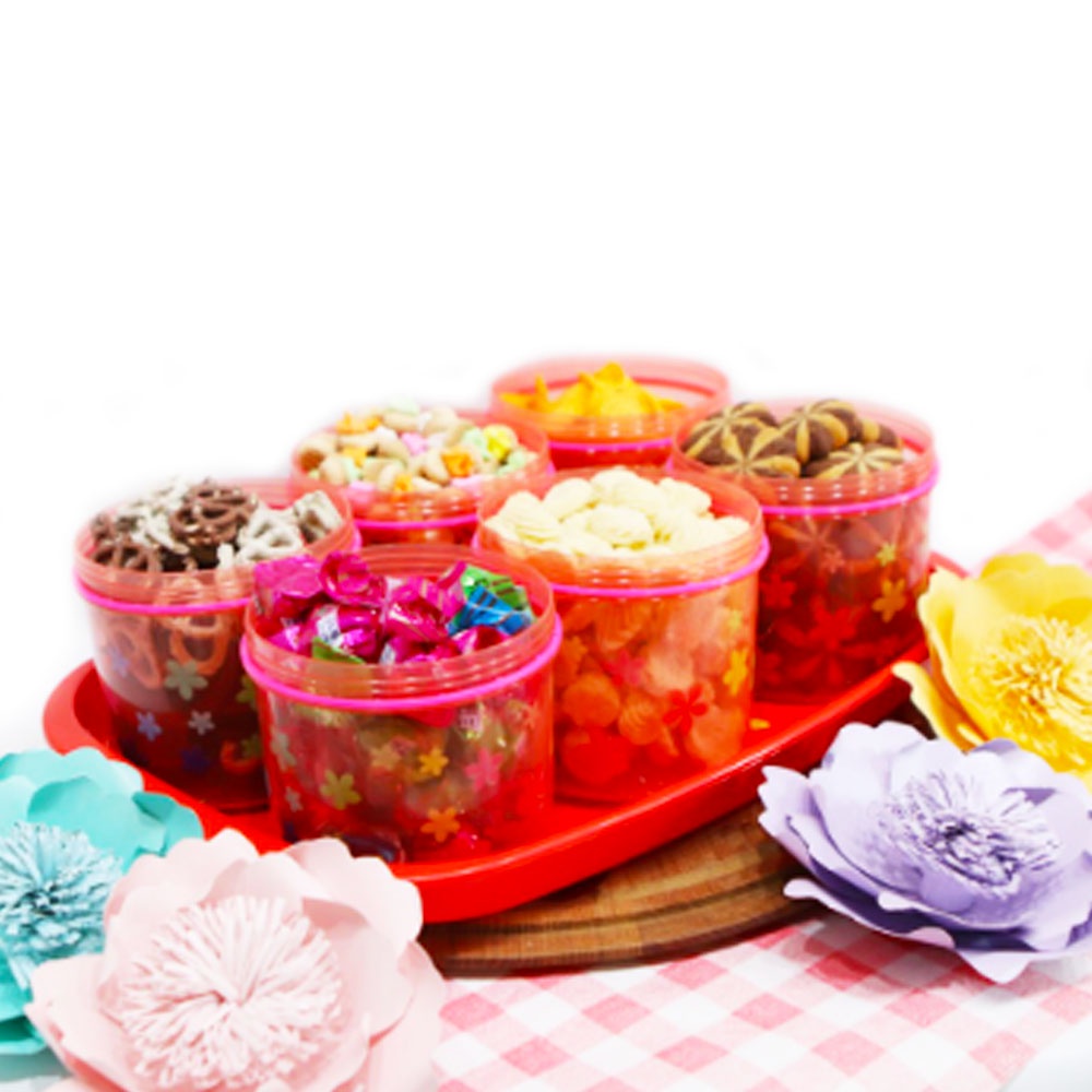 FM - Toples Jumbo Set Tonam Calista - isi 6 pcs + Nampan Baki - Random Colour