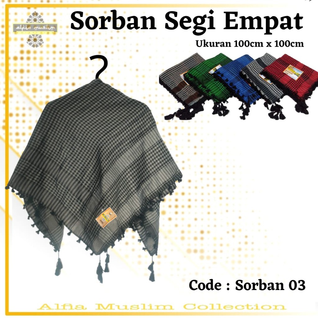 Sorban Segi Empat Code 03 Sorban Motif Rombe Sorban Haji Termurah