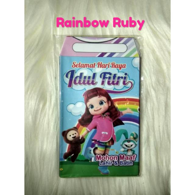 

Amplop lebaran 2025 motif cewek/Rainbow Ruby uk sedang