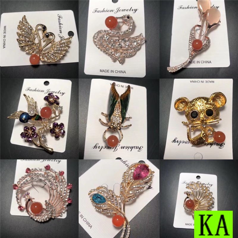 Bros Bentuk Burung Merak Warna Merah Cherry Angsa Merak Shopee