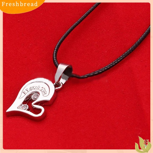 [TERLARIS]2 Pcs Stylish His and Hers Heart Pendant English Letters Couples Love Necklaces