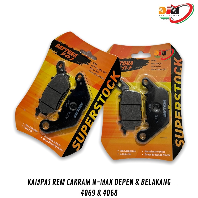 Kampas Rem Cakram N-Max 155, Aerox 155 Depan Belakang Original Daytona