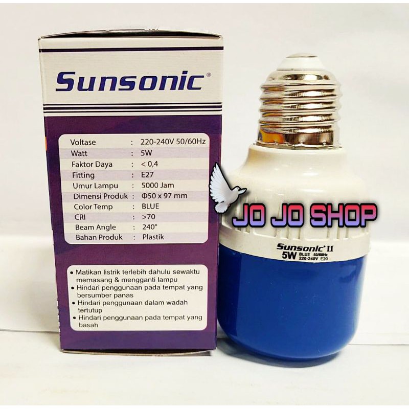 Lampu Led II Capsule Sunsonic 5 Watt Warna Cahaya biru