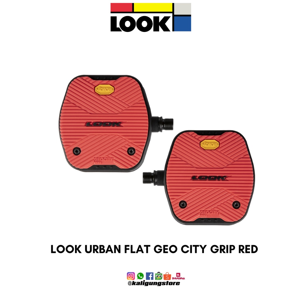 Jual Original PEDAL LOOK URBAN FLAT Geo City RED Pedals MTB Ebike