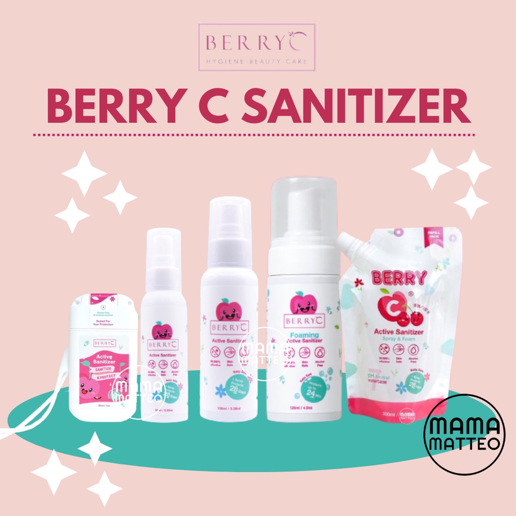 BerryC Sanitizer Spray Foam / Berry C Sanitiser Spray Refill Non Alcohol Non Toxic Baby Safe TEVO / BANDUNG