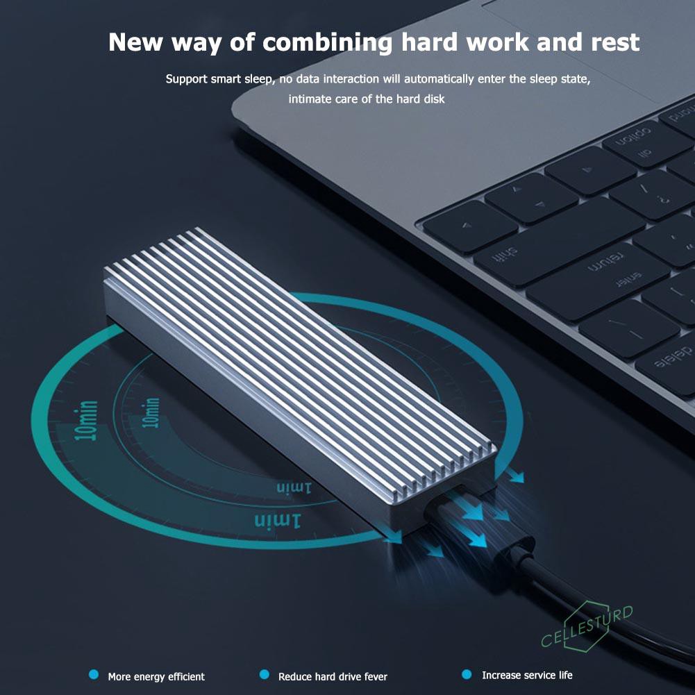 Ssd Enclosure m2 Orico nvme Usb3.1 Type-C 10Gbps 2TB aluminum m2pj-c3 - Casing m.2 m-key external