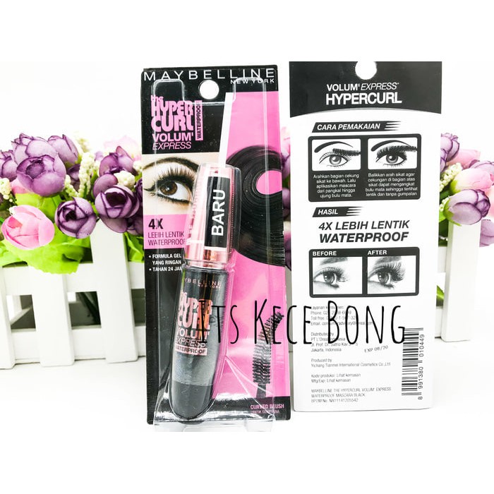 terlaris Maybelline Hypercurl Volum Express Waterproof Mascara (100% ORI) murah