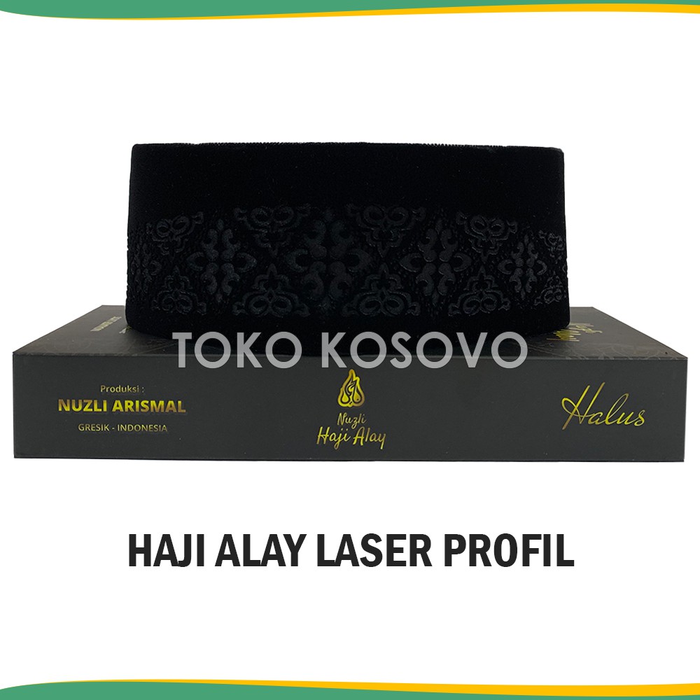 Songkok Premium HAJI ALAY LASER AC Tinggi 9 Peci Sholat Pria Dewasa Hitam Full Motif Batik NU Kopiah Shalat Anak Santri Laki Kopyah Solat Pesantren Nasional Beludru Ukuran Jumbo Kopeah Bordir Bulat Batok Bludru Putih Pendek Karakter Nama Susun Original 8