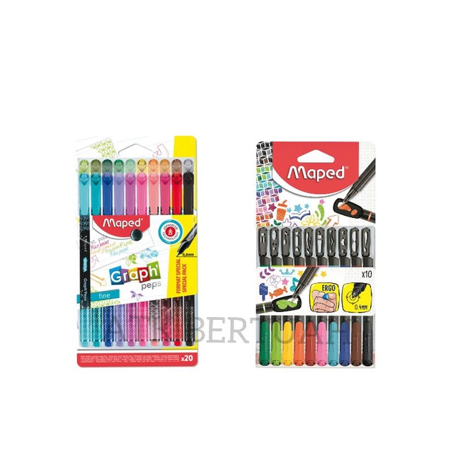 

MAPED GRAPH PEPS COLOR DRAWING PEN SET SPIDOL PULPEN GAMBAR WARNA WARNI