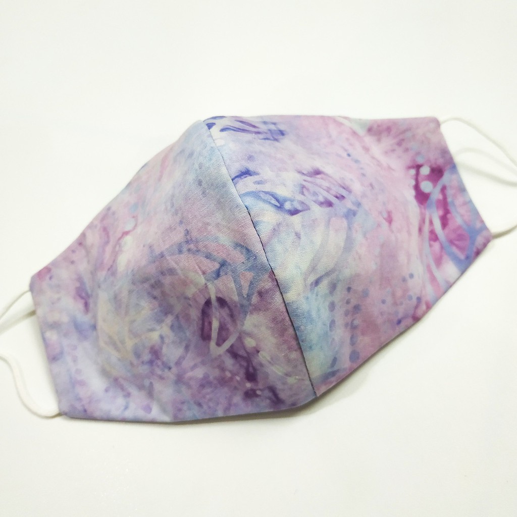Masker Katun Batik Bali ( TIE DYE PINK UNGU )
