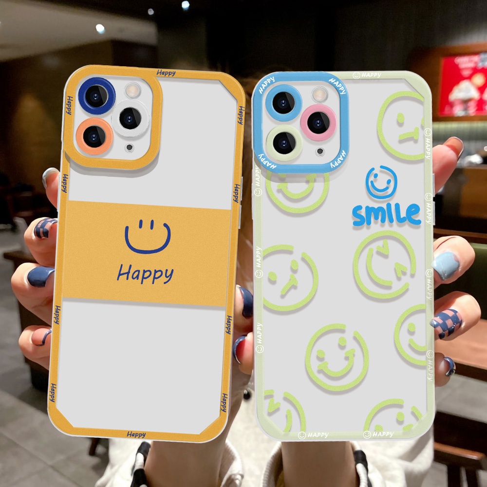 Soft Case TPU Motif Smiley Untuk Oppo A9 A5 A15 A16 A74 A3S A12E A95 A55 A74 A5S A16K A76 A96 A36 A31 A52 A72 A92 A1K A33 A32 A11 A5S A19 F11S A5S F9G