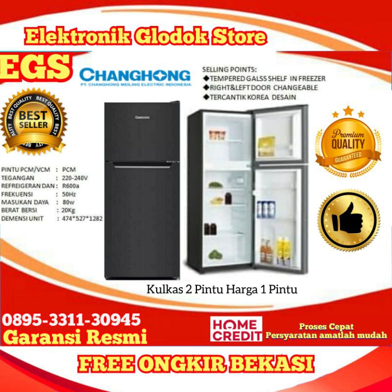 KULKAS CHANGHONG CRF 208 LEMARI ES 2 PINTU PROMO CRF208 CHANGHONG 165 LITER