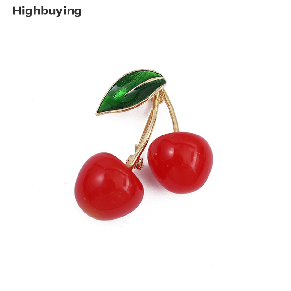 Hbid 1Pc Bros Pin Bentuk Buah Ceri Merah Untuk Aksesoris Wanita