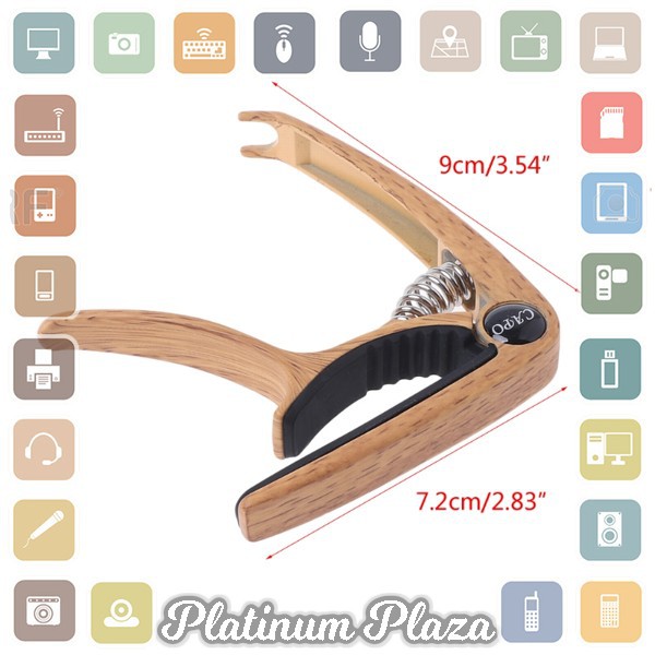 SLOZZ Capo Gitar Aluminum Alloy Wood Design with Bridge Pin Remov`FMMUND- Wooden