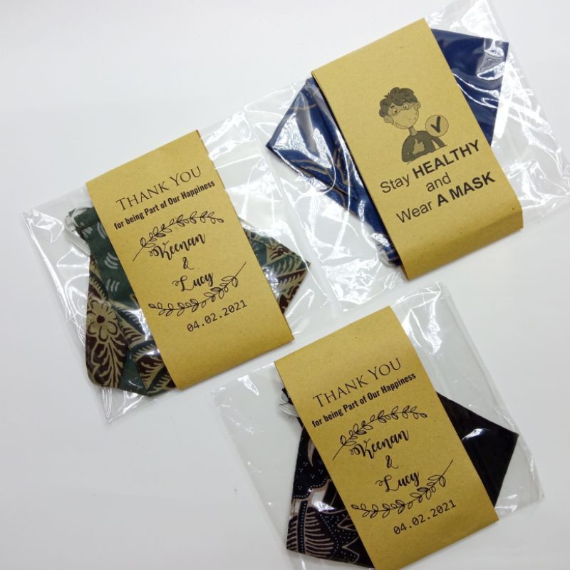 Souvenir Masker 3D Kain Batik Suvenir Sovenir Pernikahan Kantor Aqiqah Nikah Murah