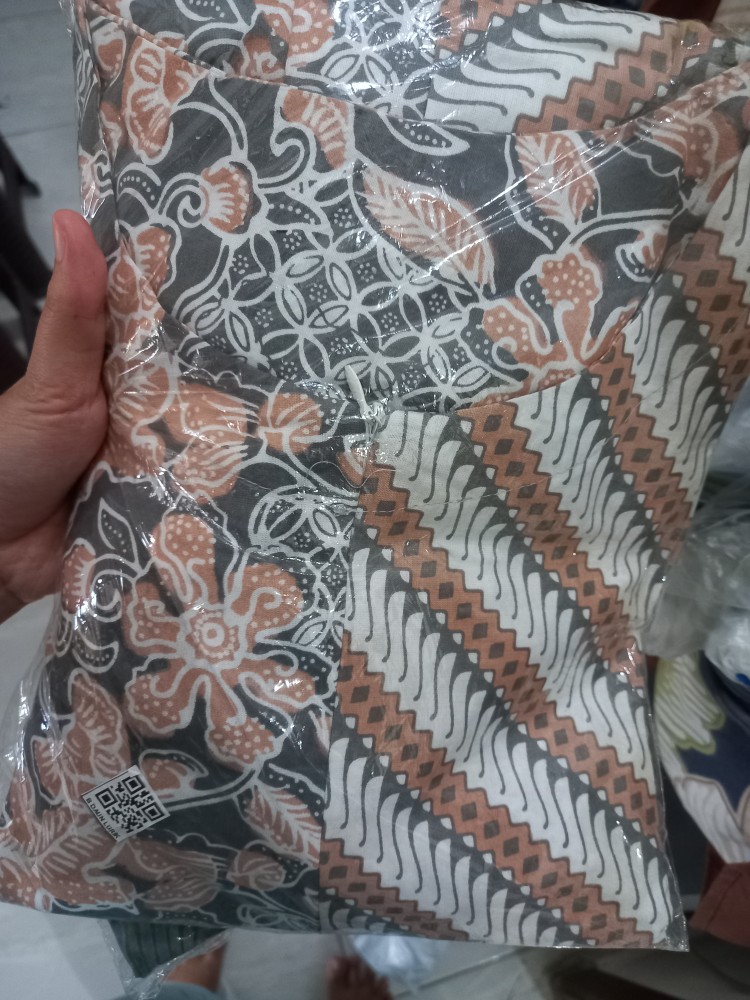 Batik Kahuripan Blus Batik Pita Kombinasi Abu Tua/batik Kantor/batik Kerja