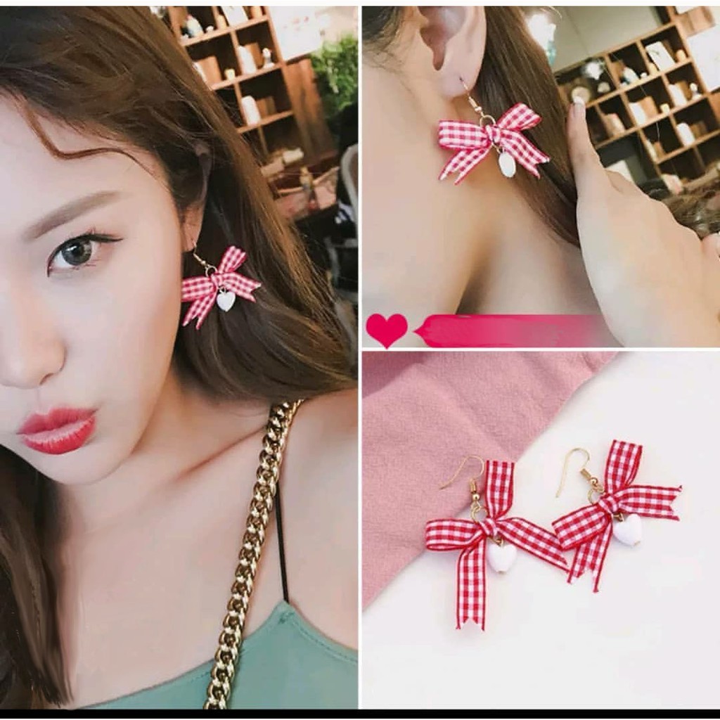 ANTING HOOKS WANITA KEKINIAN STYLE KOREA MODEL PITA WARNA WARNI KOMBINASI LOVE 194