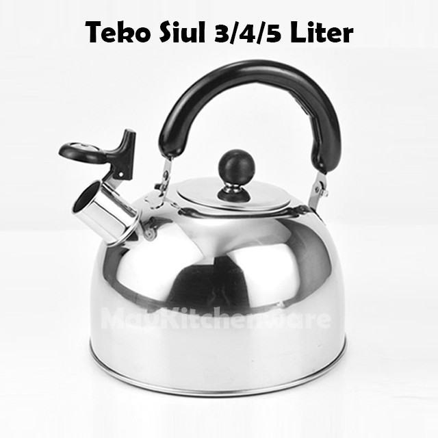 Teko Siul Stainless Steel Bunyi Ceret Seduh Teh Ketel Kettle Pemanas Rebus Air 3 4 5 Liter Warna