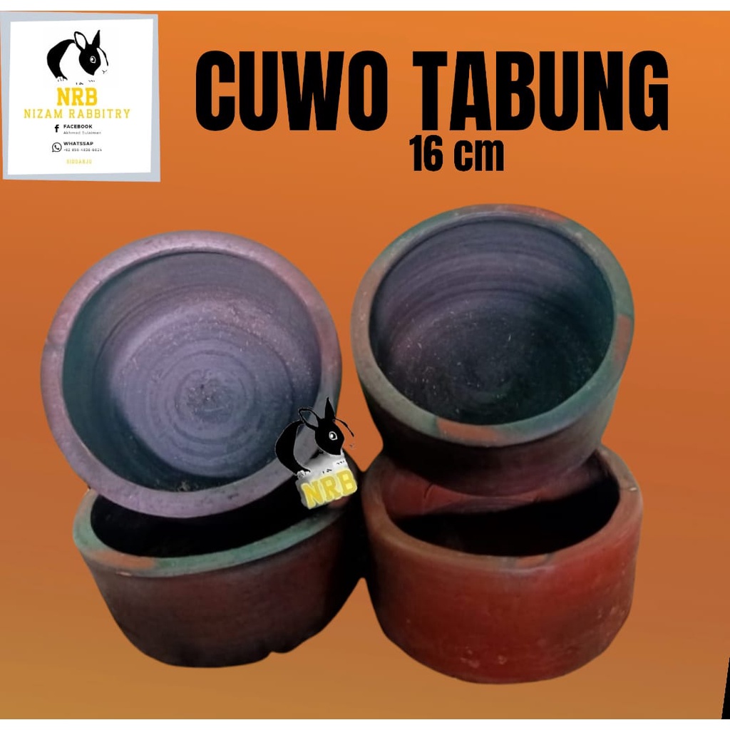 Tempat Pakan Kelinci  / Cuwo Diameter 16 Cm Model Tabung