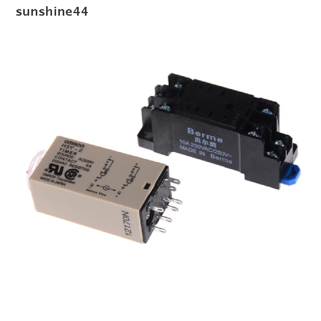 Sunshine 220v H3Y-2 Power On Time Relay Delay Timer 0-30s / 60s Dpdt &amp; Base