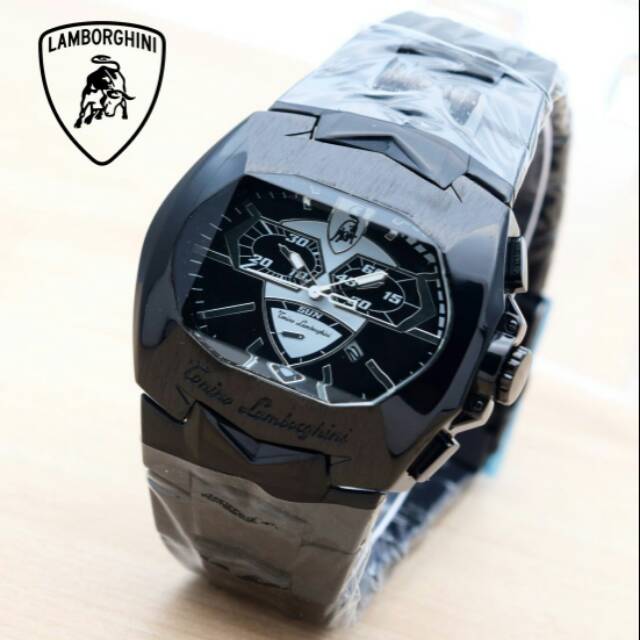 Jam Tangan Lamborghini Tonino Super Mewah - Jam Tangan Pria Lamborghini - Lamborghini Black White