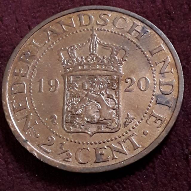 Koin benggol 2 1/2 Cent 1920 nederl indie