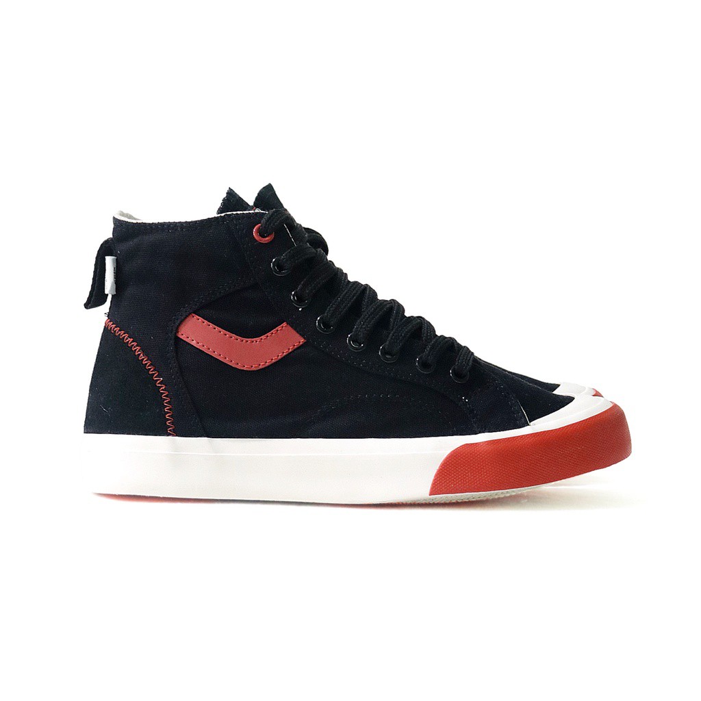 100% Original Sepatu Lokal Casual Black White Red Hi | Not Ventela Ntl Nevertoolavish