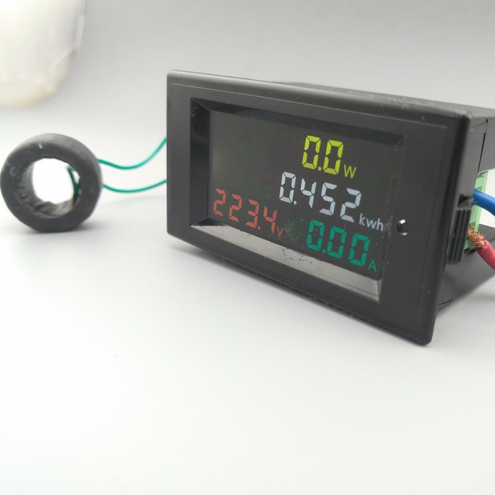 4 Color Digital Volt, Ampere, Watt, Energy Meter LED Display Panel