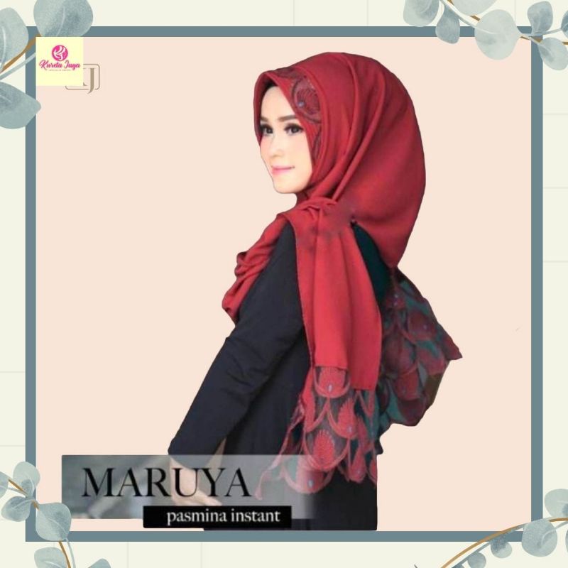 Pashmina Instan Tali Pad Maruya Pasmina Renda Realpicture Phasmina Bubblecrep Original PashtanMaruya-2