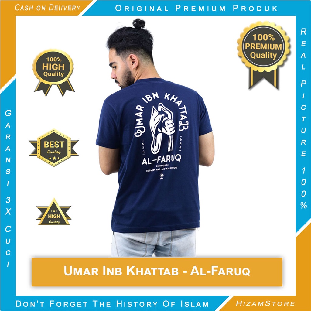 ORIGINAL PRODUK PREMIUM ❗❗❗ BERGARANSI ✔️ BAJU KAOS QAF ISLAM DISTRO - UMAR BIN KHATTAB