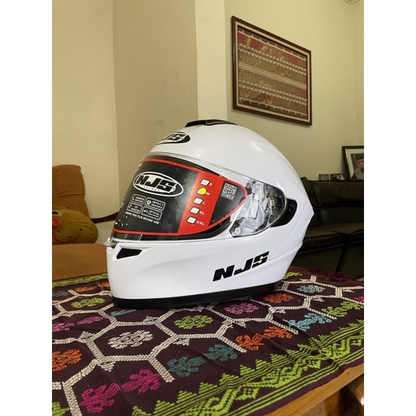 NJS ZX-1 Solid White Gloss - Helm Full Face